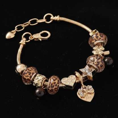 Gold Leopard Charm Bracelet